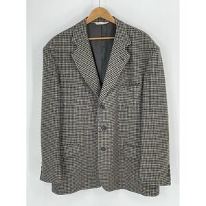 VTG Stafford Men Lambs Wool Blazer Jacket Sz 48R Gray Elbow Patch Classic Preppy